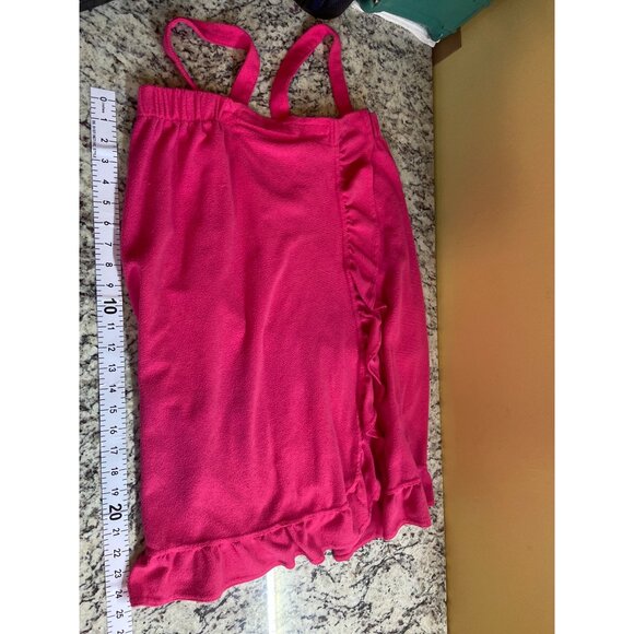Jessica Simpson Women Swim Cover  L/XL Pink Ruffled Terry Cloth Beach Barbiecore - Picture 6 of 7